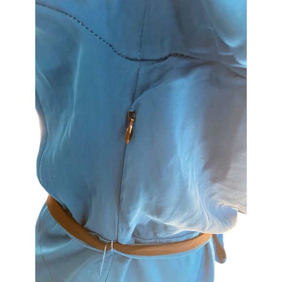 DVF Silk Wrap Dress Size 8 Blue Colorblock Quiet Luxury Professional Art Gallery - Picture 9 of 11